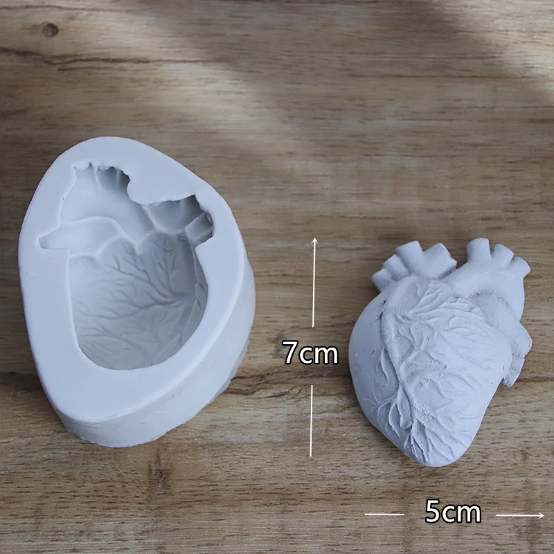 Halloween Mini 3D Heart Brain Silicone Mold Fondant Chocolate Moulds DIY Pastry Cake Decoration Baking Tools Cupcake Topper