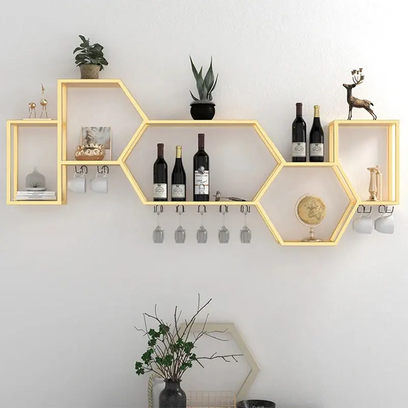Storage Modern Wine Holder Minimalist Black Display Wall Wine Rack Bottle Living Room Restaurant Estante Para Vino Bar Furniture