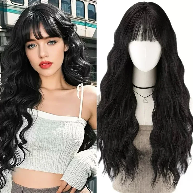 

Party Headwear Ripple Wig Cover Woman Daily Clothing Match Wool Perm Wig Ball Evening Dress Dress Up Simulation Long Curly Hair