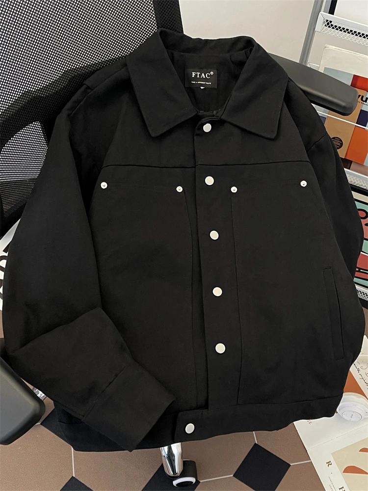 

Spring 2025 American Workwear Jacket Men's Design Sensation Teenage Pure Cotton Top High Street Oversize Outerwear