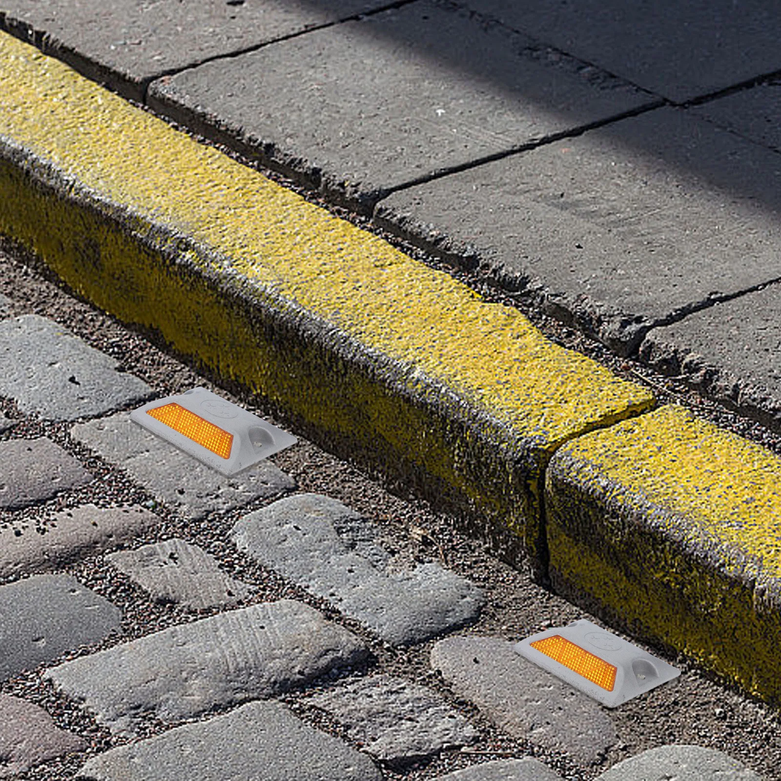 

Reflective Road Markers Yellow Pavement Reflectors For Driveways Sidewalks Traffic Control Raised Road Sign Reflector