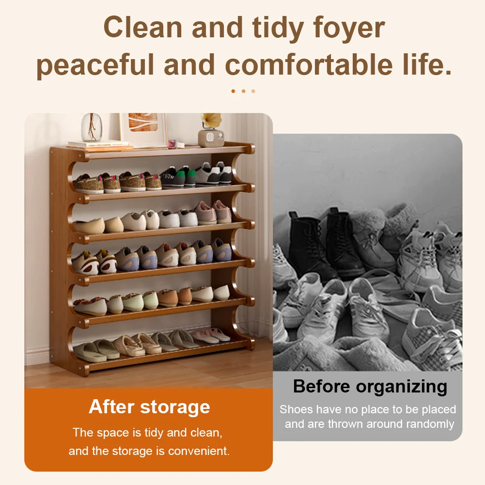 رف الأحذية الخشبي منظم تخزين الأحذية متعدد الوظائف رف عرض الأحذية منظم الأحذية لغرفة المعيشة #2
