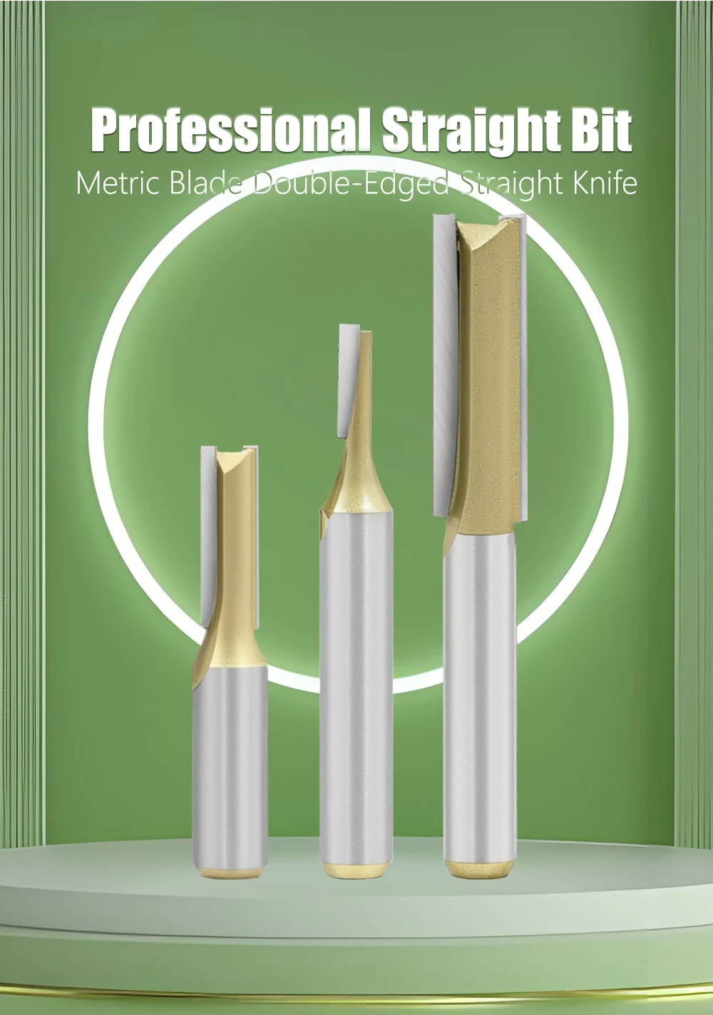 LAVIE 1 Stück 6 mm 1/4 1/2 Schaft Gerader Fräser Holzbearbeitungswerkzeuge Holzfräser für CNC-Trimmung H060020 – Detail 2
