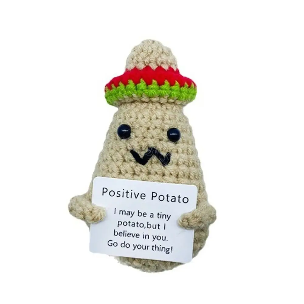 Knitted Positive Energy Potato Vegetable Fruit Pendant Potato Hug Pocket Mini Handmade Ornament Birthday Holiday