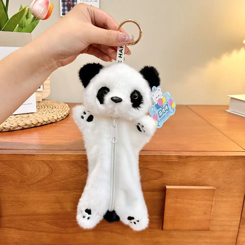 Cute Animal Pencil Case Sweet Cartoon Decompression Bean Stuffed Large Capacity Soft Pencil Storage Bag Daily Use