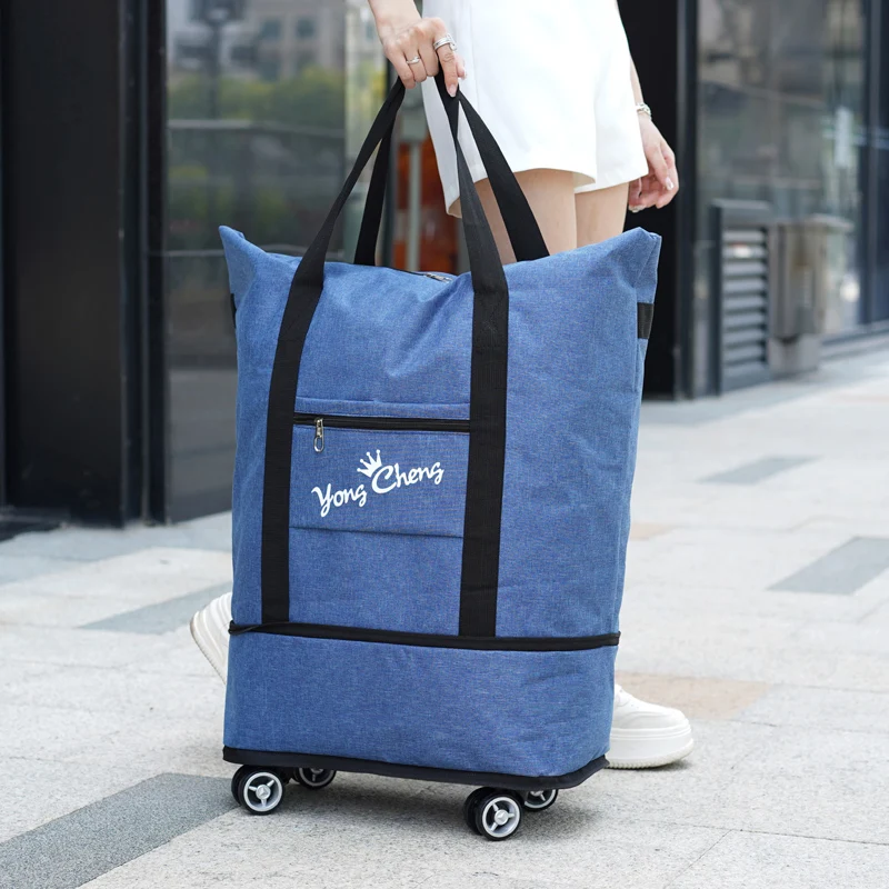 

Large Capaci Travel Bag with Wheels Double oulder Handheld Lage Bag Folding Ox Cloth Faionable ex Bapa