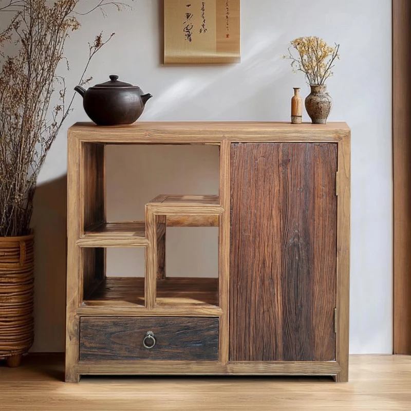 

Chinese decorative cabinet wabi-sabi wind all solid wood simple dining side cabinet medieval homestay club storage tea porch
