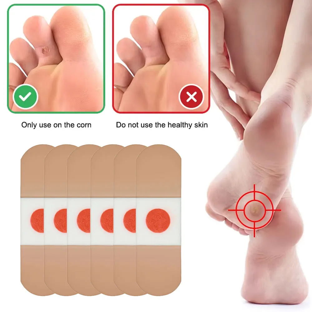 Corn Plaster, Salicylic Acid Medicated Patches for Foot Corn and Callus Removal, Fast Acting Pain Relief, Foot Care