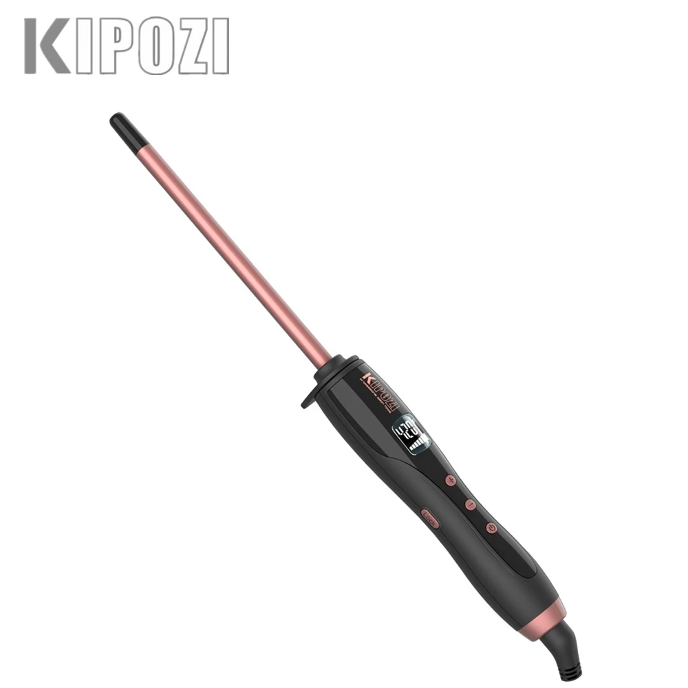 KIPOZI Thin Hair Tool Curling Wand 8mm Small Curling Iron for Short & Long Hair Ceramic Barrel Curling Wand Beauty Hair Styles