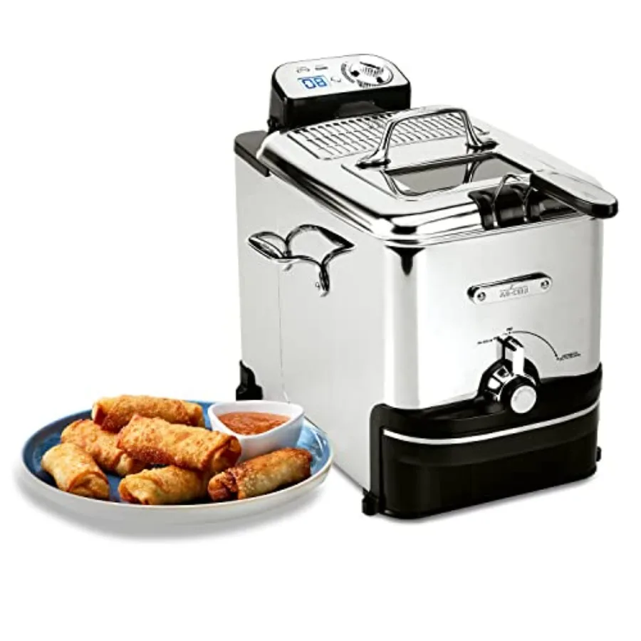 1700W Stainless Steel Electric Deep Fryer with Lid