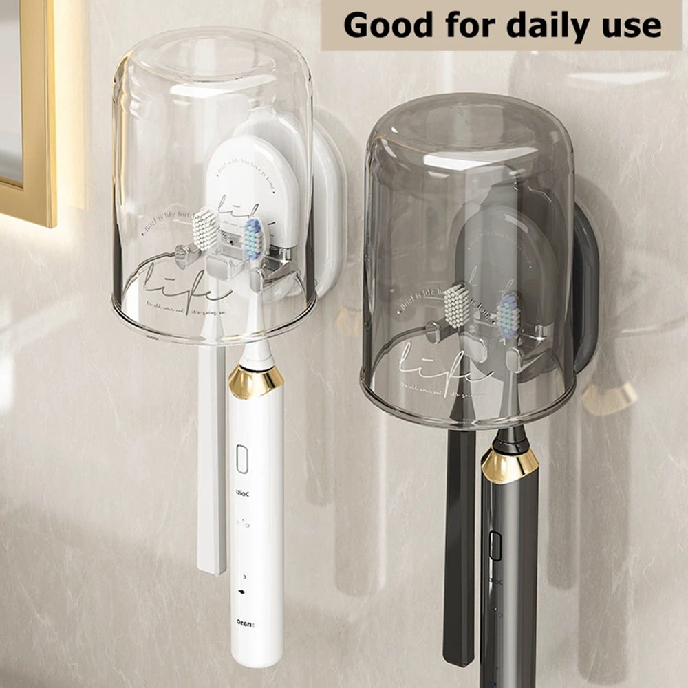 Toothbrush Stand Rack Organizer Electric Toothbrush Wall-Mounted Holder Space Saving Bathroom Accessories Grey Khaki Clear White