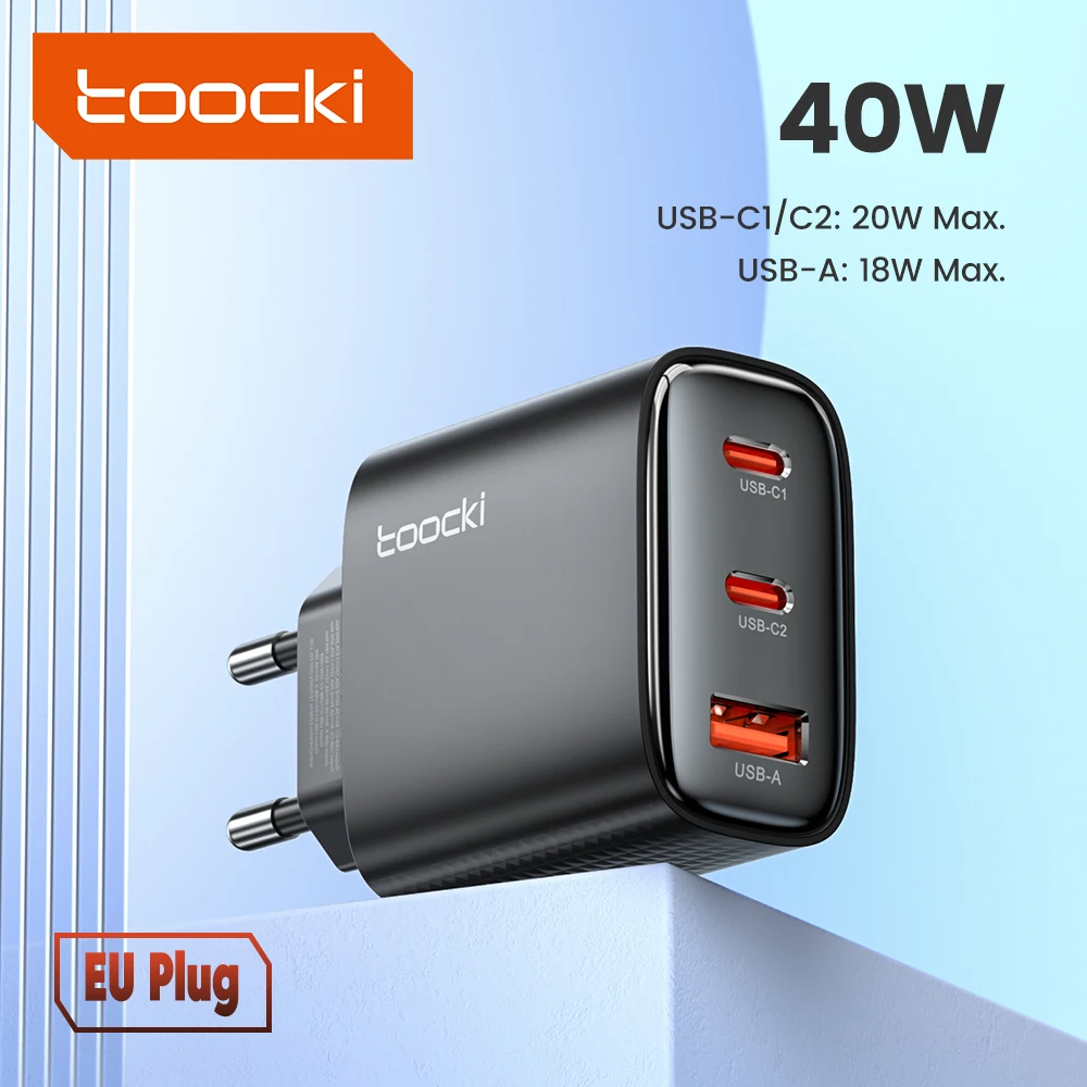 Toocki 40W oplader GaN telefoonoplader snel opladen USB Type C oplader voor iPhone 15 14 13 12 Pro Max iPad Samsung S24 S23 Xiaomi