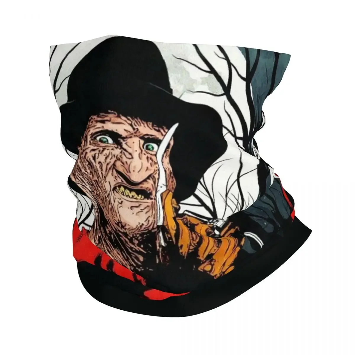 Horror Movie Character Bandana Neck Gaiter Windproof Face Scarf Cover Men Women Halloween Film Headwear Tube Balaclava