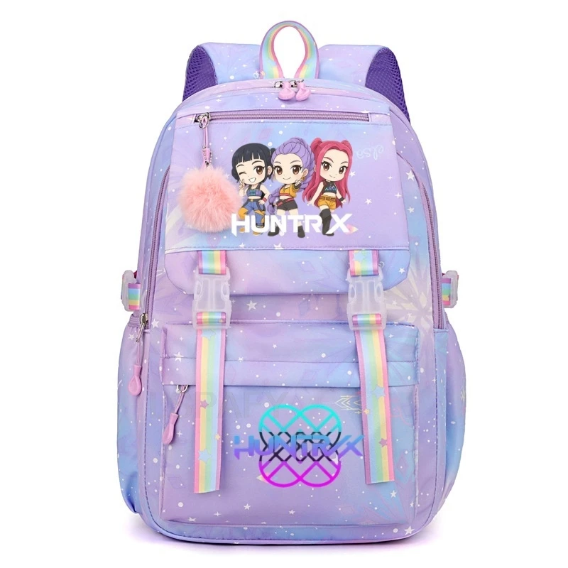 Hasbro KPop Demon Hunters Rucksäcke Gradient Ramp Rumi Mira Zoey HUNTR/X Saja Boys Leichte Schultaschen für Teenager mit Ball-Top YK2 7