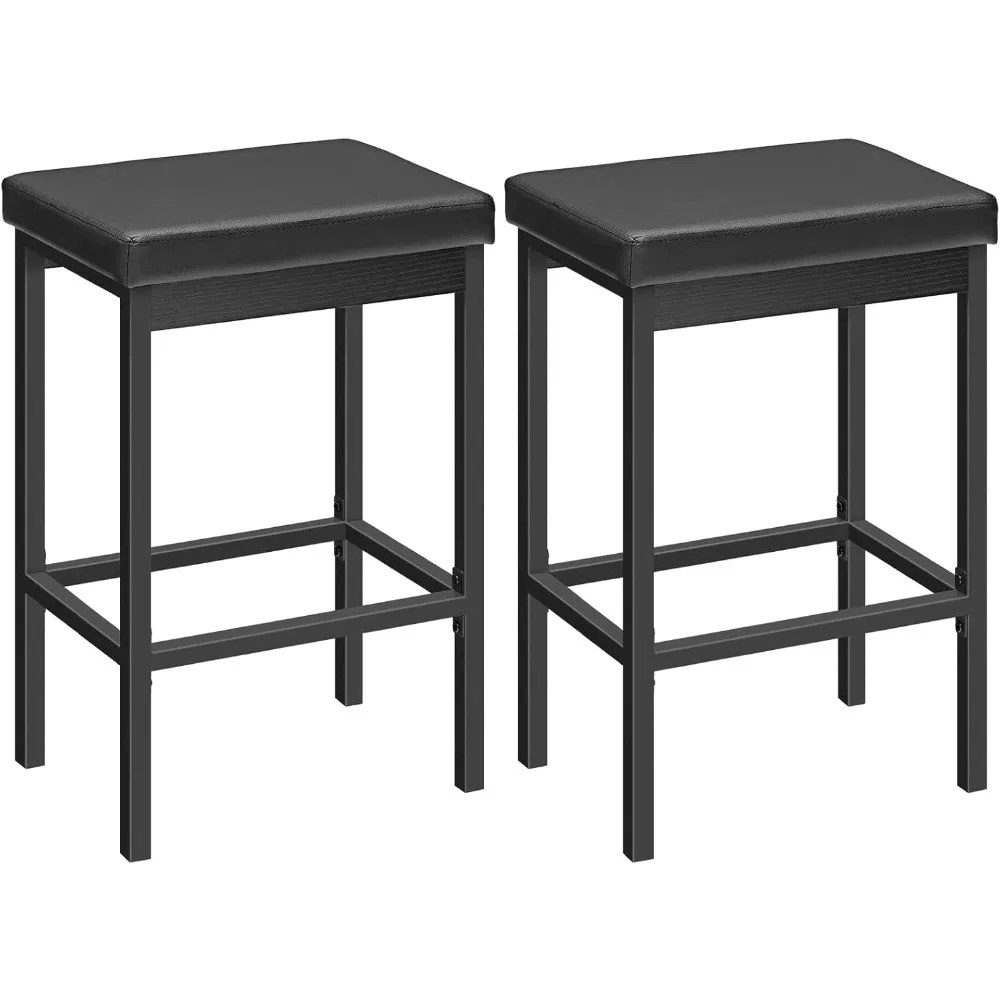 Bar Stools Set, 24.8-Inch Height, Thick Upholstery, Suitable for Kitchen, Dining, and Cafe