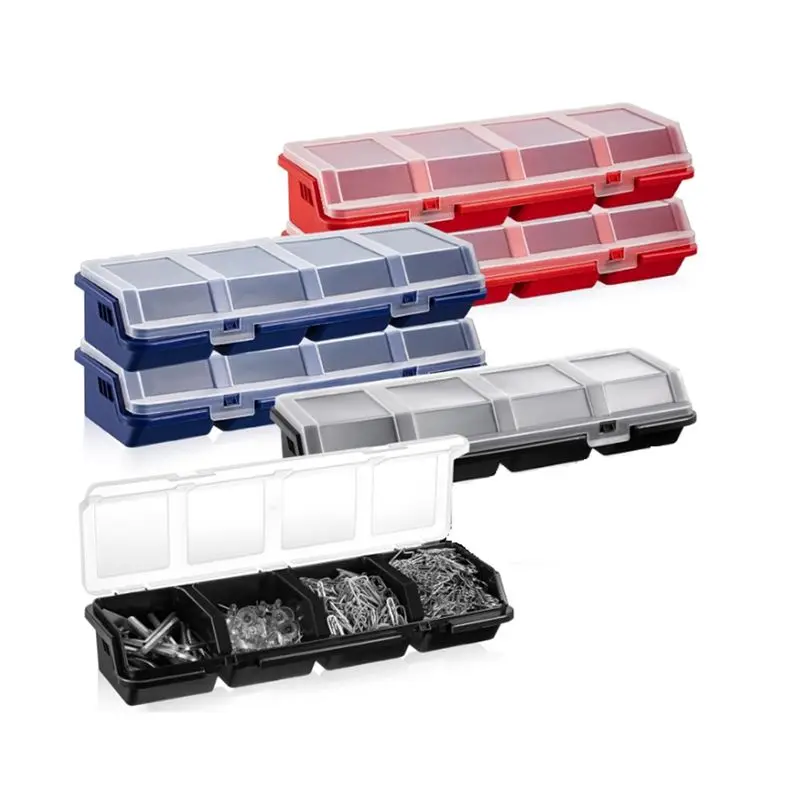 

Набор из 6 органайзеров для винтов ABVC с крышками, 4 отделения, коробка для хранения инструментов, разделитель для мелких деталей, ящик для винтов, кейс для инструментов
