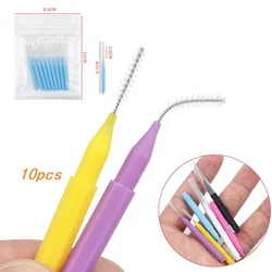 클리너 치간 브러시, 치과 치실 브러시, 교정기, 가벼운 치아 픽, 속눈썹 픽, 미용 도구 브러시, 10 개