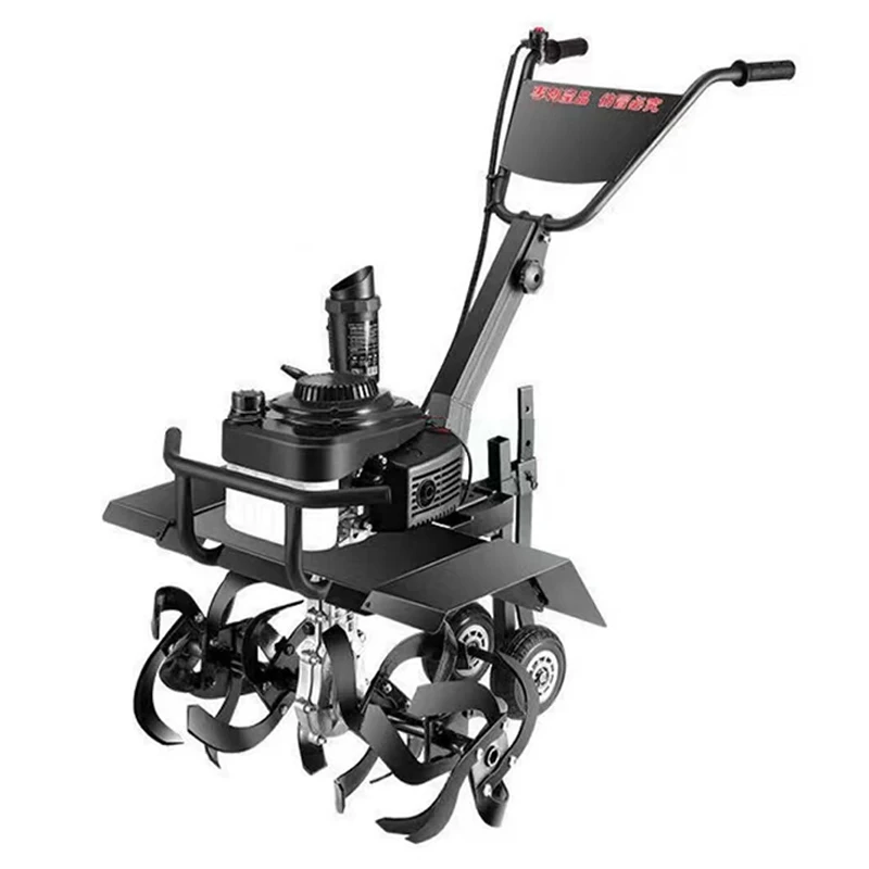 High-power rotary tiller multi-function tiller weeding ditching loose soil ploughing gasoline small micro tiller