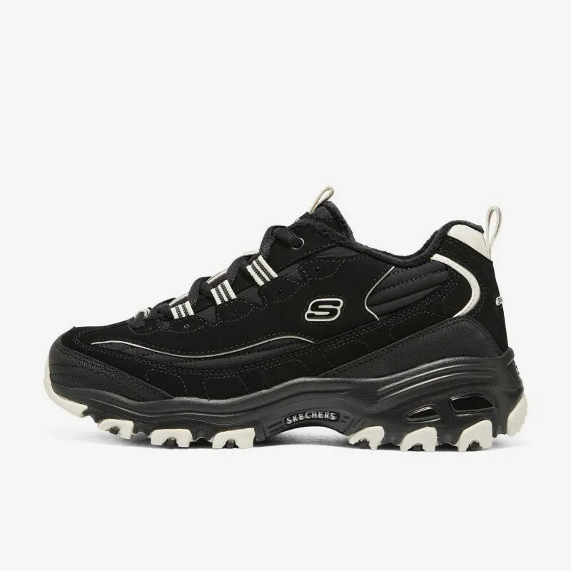 Skechers Authentic Women D Lites 1.0 Panda Shoes 896269-BKNT Fleece Lined Thick Sole Anti Slip Casual Sneakers