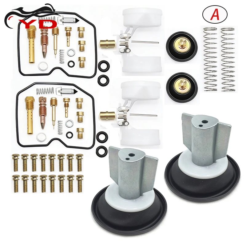 Carburetor Repair Kit for Kawasaki EL250 EL 250 1988-1996 Motorcycle Float Diaphragm Plunger Jets