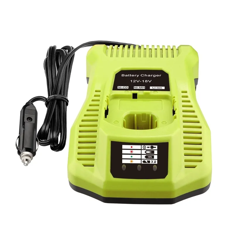 

NEW For Ryobi 18V Lithium Battery Charger Portable Cigarette Lighter Plug Car Auto Charger for P107 P102 P108 P161 P190 Battery