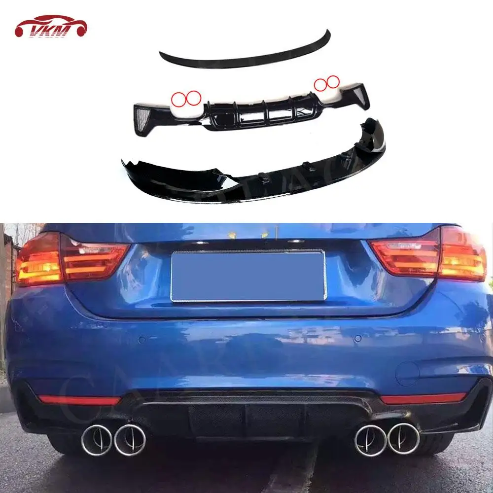 

F32 F36 ABS Glossy Black Front Rear Bumper Lip Diffuser Spoiler Wing For BMW 4 Series M Sport 2014 UP Carbon OO-OO