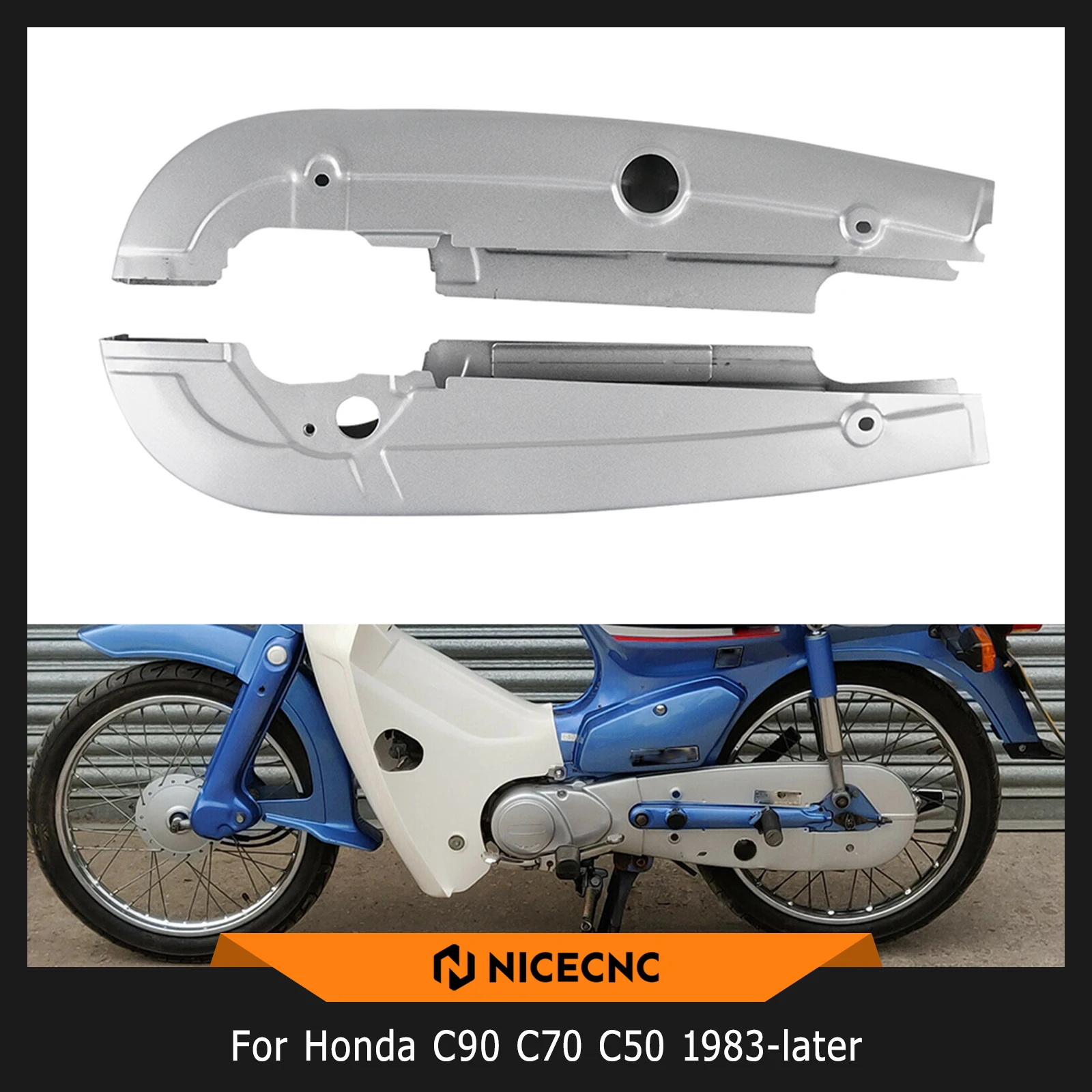 For Honda C90 C70 C50 1983-later Motorcycle Chain Guard Case Cover Guard Protector
