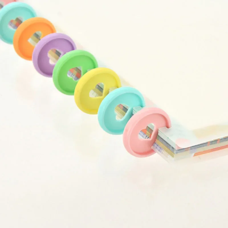 32mm Mushroom Hole Disc Binding Discs Binding Rings Macaron Color Plastic Ring Notebook Planner Ring Binder Binding Supplies