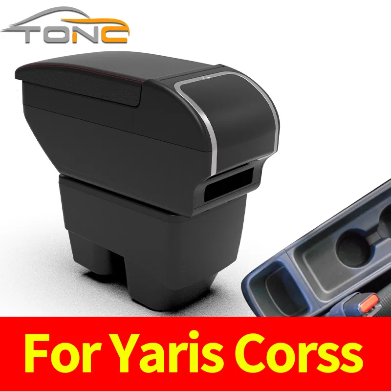 

For Toyota Yaris Cross armrest box for toyota yaris suv central Store content box decoration With USB car accessories