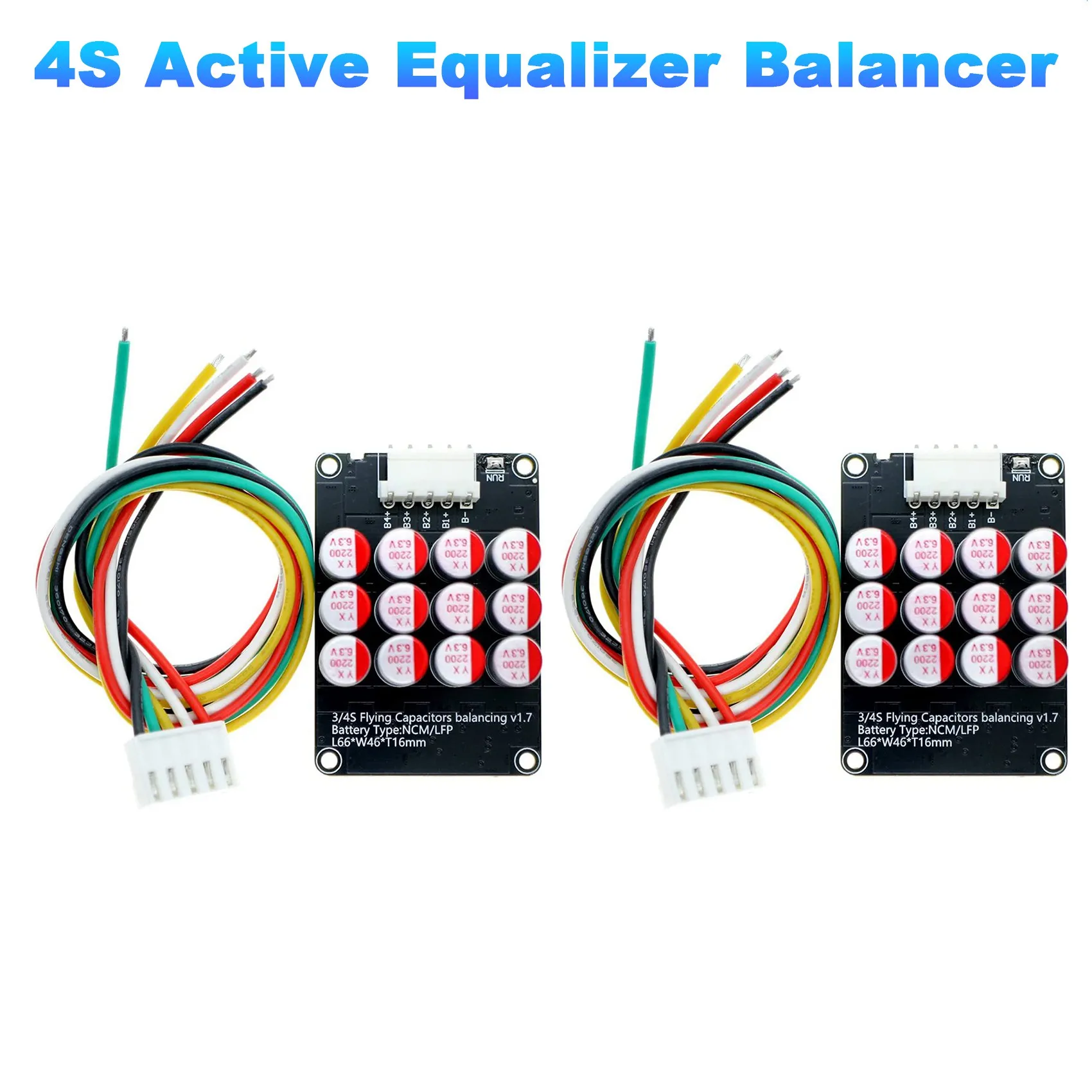 2PCS 4S Active Equalizer Balancer Lifepo4 / Lipo/ LTO Battery Energy Equalization Capacitor BMS Board