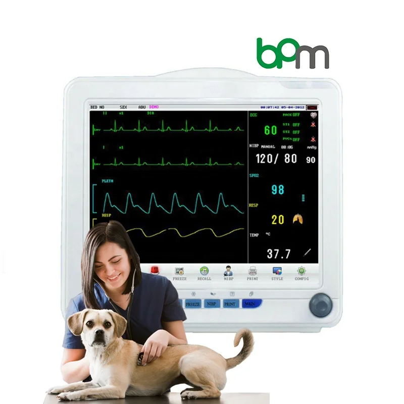 

Vet Veterinary Multiparameter Monitor Pet Hospital Clinic Equipment Vet Pet Medical Monitor