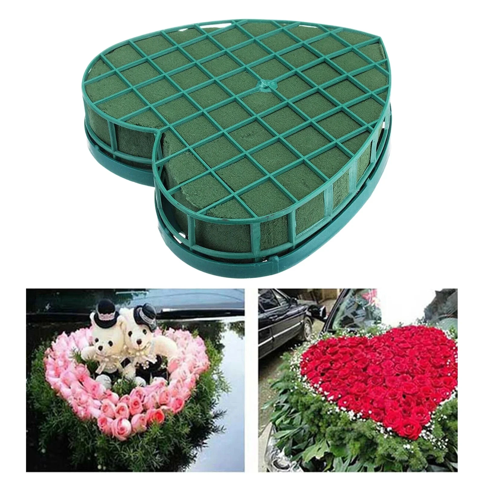 2 Pcs Floral Foam Bricks Wedding Decor Water Retaining Foam Heart Decor Heart-Shaped Flower Mud Sponge Block Floral Foam Blocks