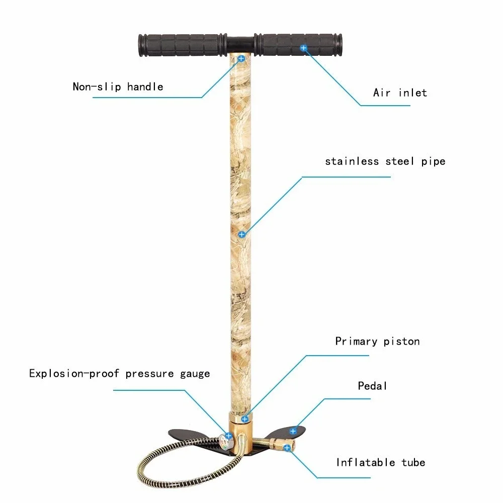 Pump For Pcp Rifles Air 300bar 30mpa 4500psi 3 Stage Hand Operated PCP Paintball High Pressure Compressor Car Bicycle Hunting