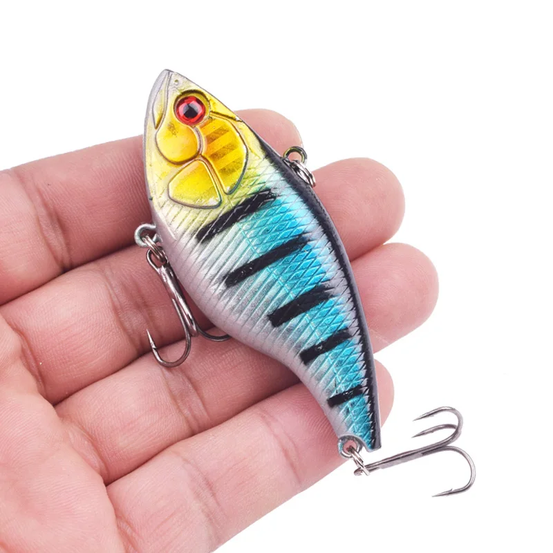 1Pcs Vibration Sinking Fishing Lure 7.2cm 18g VIB Trolling Wobblers Winter Fishing Tackle Treble Hooks Artificial Bait for Bass