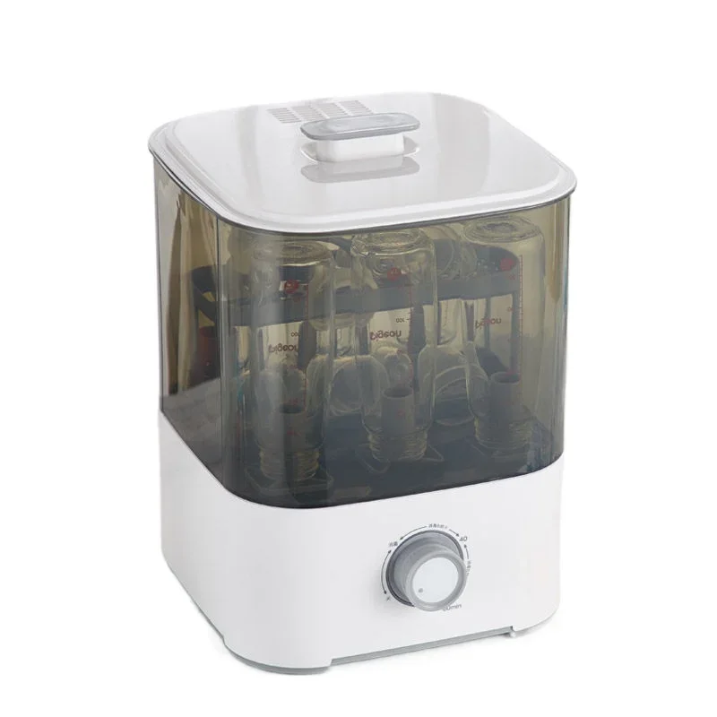 Hot air circulation drying to prevent pollution white color electric baby bottle steam sterilizer and dryer