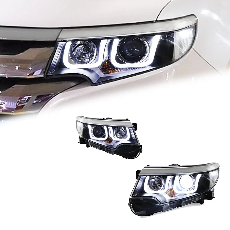 Sewiyolin سيارة LED مجموعات المصابيح الأمامية لفورد حافة المصابيح الأمامية 2010-2014 الضباب DRL الفرامل بدوره مصباح إشارة التوصيل والتشغيل #2