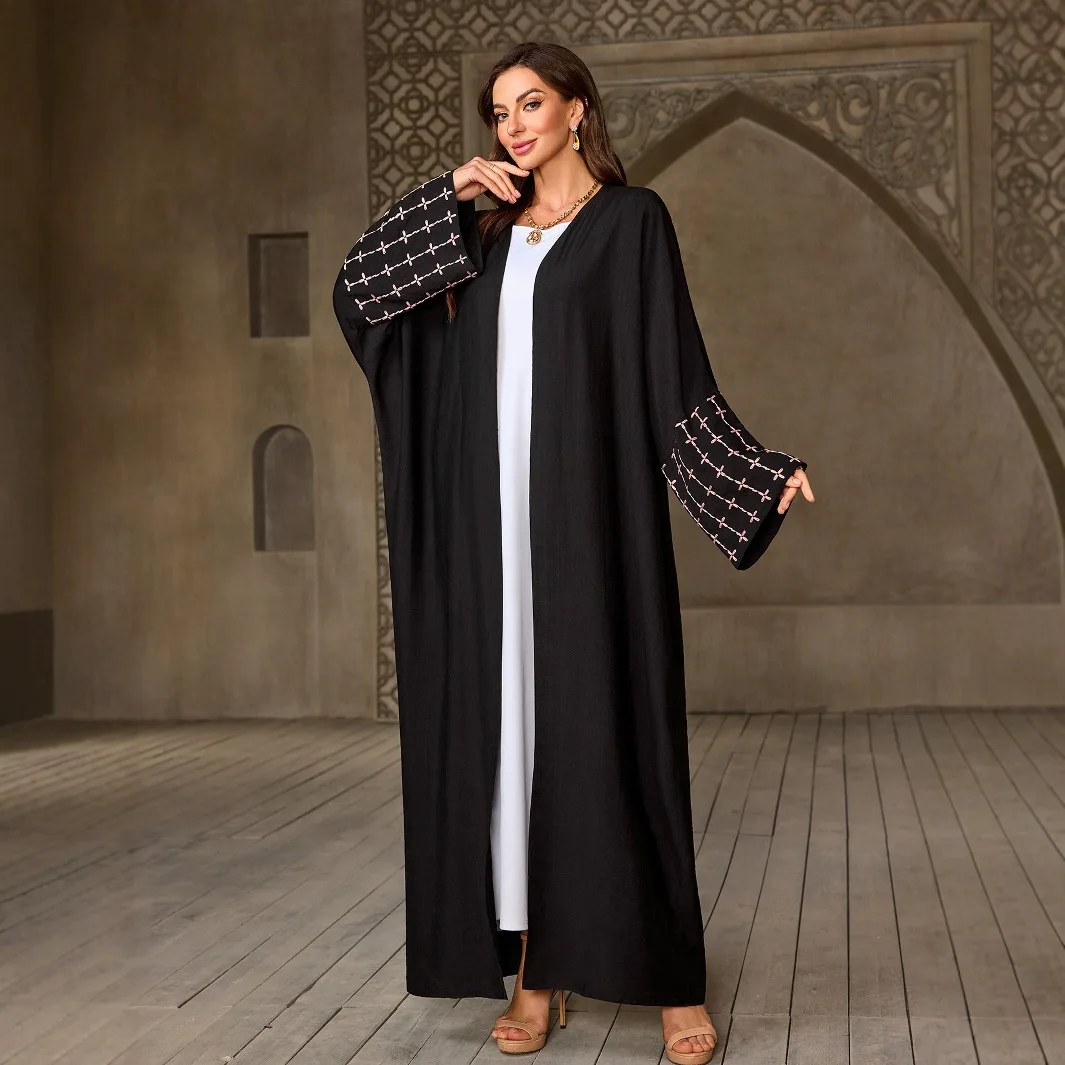 

Новинка Весна-Лето 2026: Длинный мусульманский халат, модный, с изысканной вышивкой, элегантный кардиган, длинное платье, летнее платье, халат, женское платье-плед (Vestido)