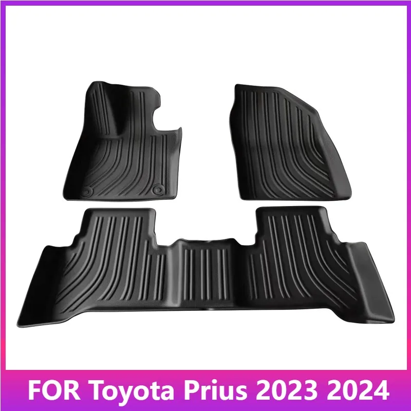 

Коврики для Toyota Prius 2023 2024, автомобильные коврики, коврик в багажник, TPE 3D, автозащита, водонепроницаемые аксессуары, черный цвет