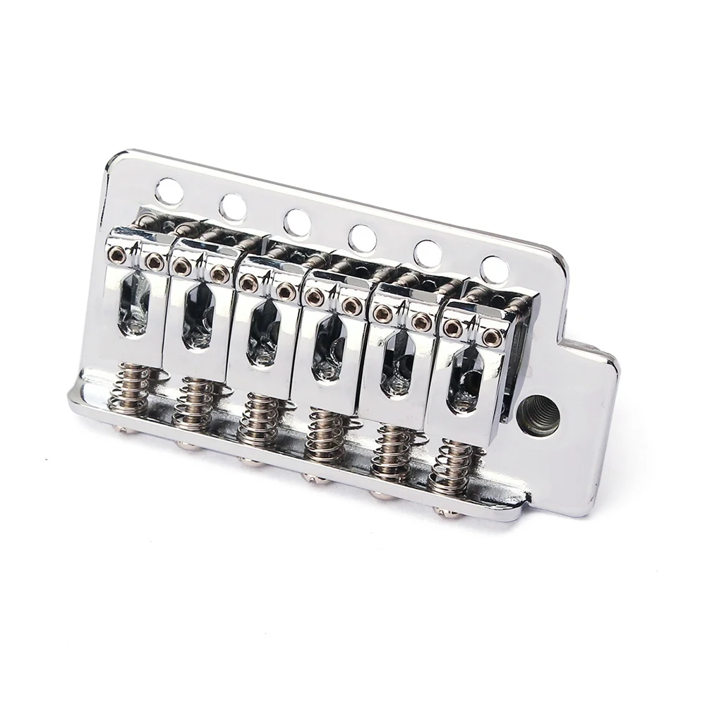 

Guitar Bridge 6 String Right Handed Silver Flat St Saddle Single Tremolo Bridge System Replacement for Electric Guitar