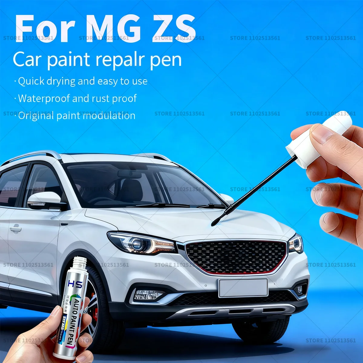 

Ручка для ремонта автомобильной краски для MG ZS Touch Up Scratch Remover DIY Автоаксессуары Белый 028 Черный GCY Оранжевый NSC Красный RSJ Синий 017