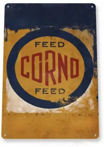 Letrero de aluminio CORNO FEED AG BUSINESS RUSTIC TRACTOR EAST SAINT 12x18
