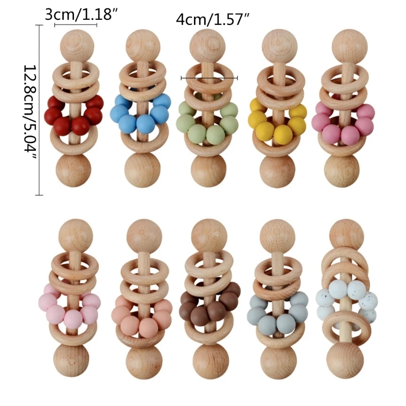 F19F Baby Hand Bells ของเล่นเด็กเด็กวัยหัดเดิน Grip จี้ Rattle Baby Gym ของเล่นเพื่อการศึกษา