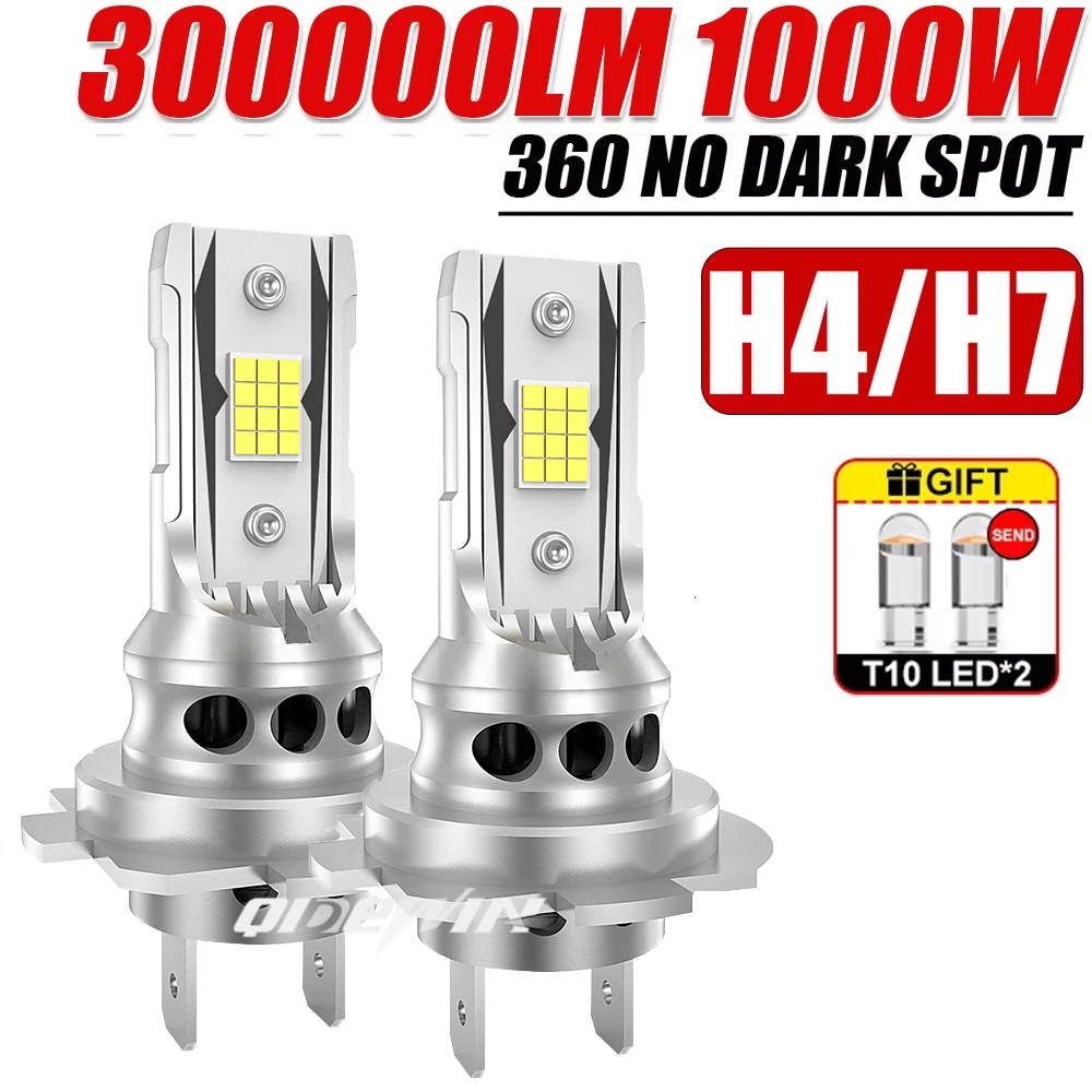 

2Pcs LED Lights 200W 20000LM H4 H1 H7 H9 H8 H11 LED 9005 HB3 9006 HB4 6500K Headlight Bulb For Car Lamp White Plug&Play