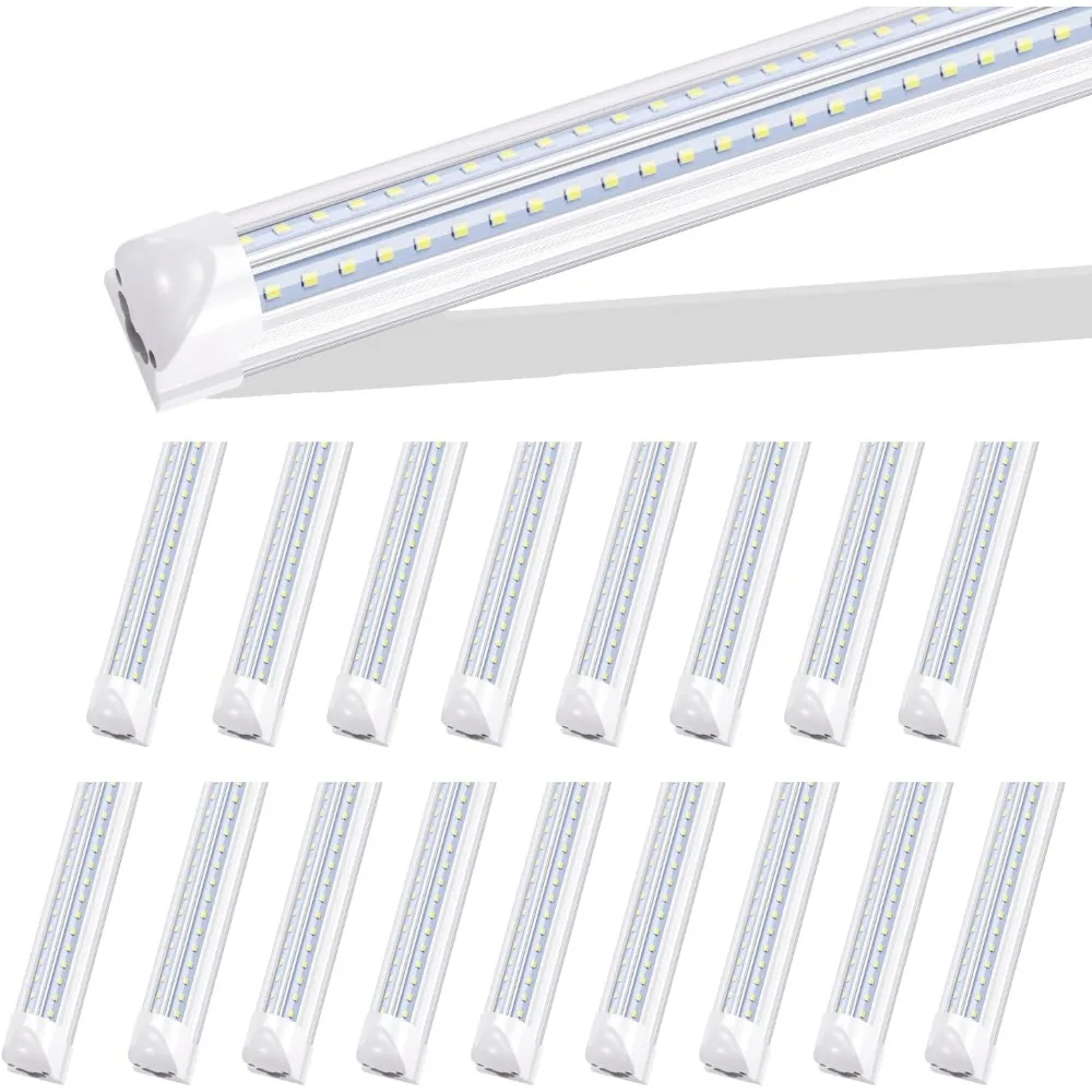 

LED Shop Light Fixture 8FT 100W 6000K Linkable T8 Tube Replacement for Garage Warehouse Workshop Factory Plug and Play