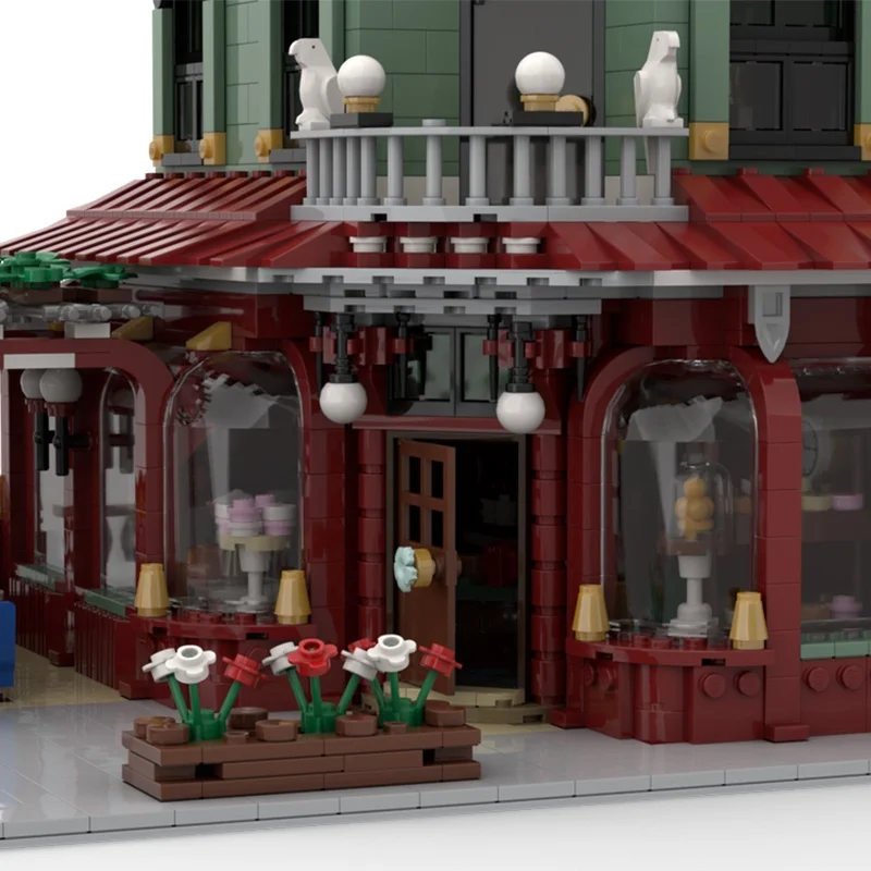 2183pcs MOC Oude Bakkerij En Gebak Winkel Gemodulair Model Kerstcadeaus Bouwstenen Architectuur Speelgoed DIY Idee Baksteen Kinderen