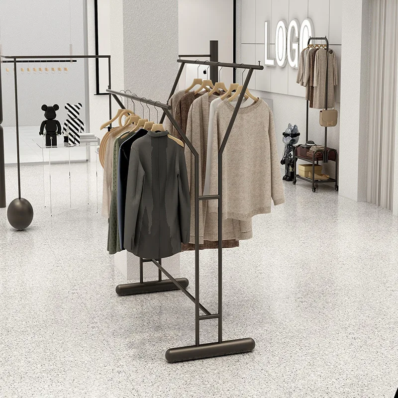 custom.Customizable Easy Assembly Double Row Nakajima Display Rack Women's Clothing Store Modern Stainless Stee