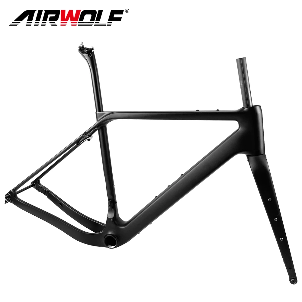 700*50C Gravel Bicycle Frame Cyclocross Carbon Frame Disc Brake Carbon Road Bike Frame Fork Seatpost T47 Thread