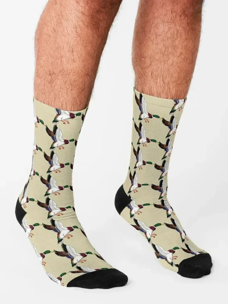 Mallard Duck Socks Christmas anti-slip warm winter designer brand Socks For Girls Men's