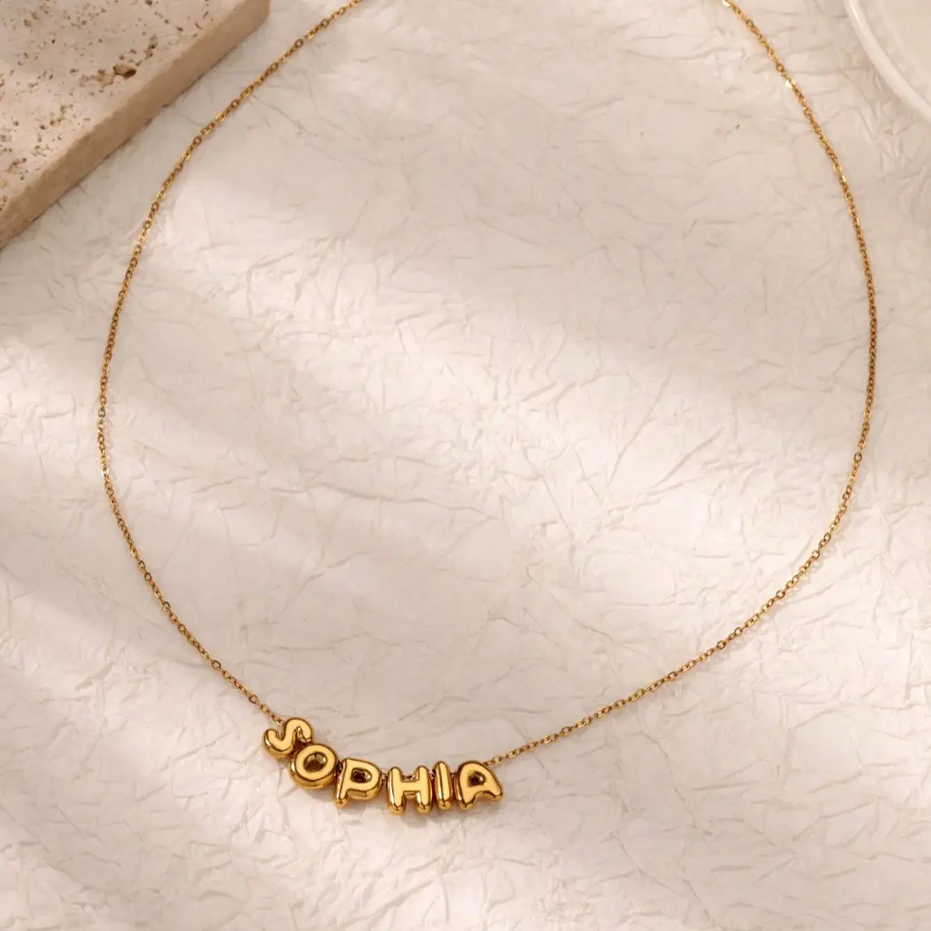 Custom Bubble Initial Letter Name Necklace For Women Men Personalized Letter Necklace  Stainless Steel Jewelry Mother's Day Gift