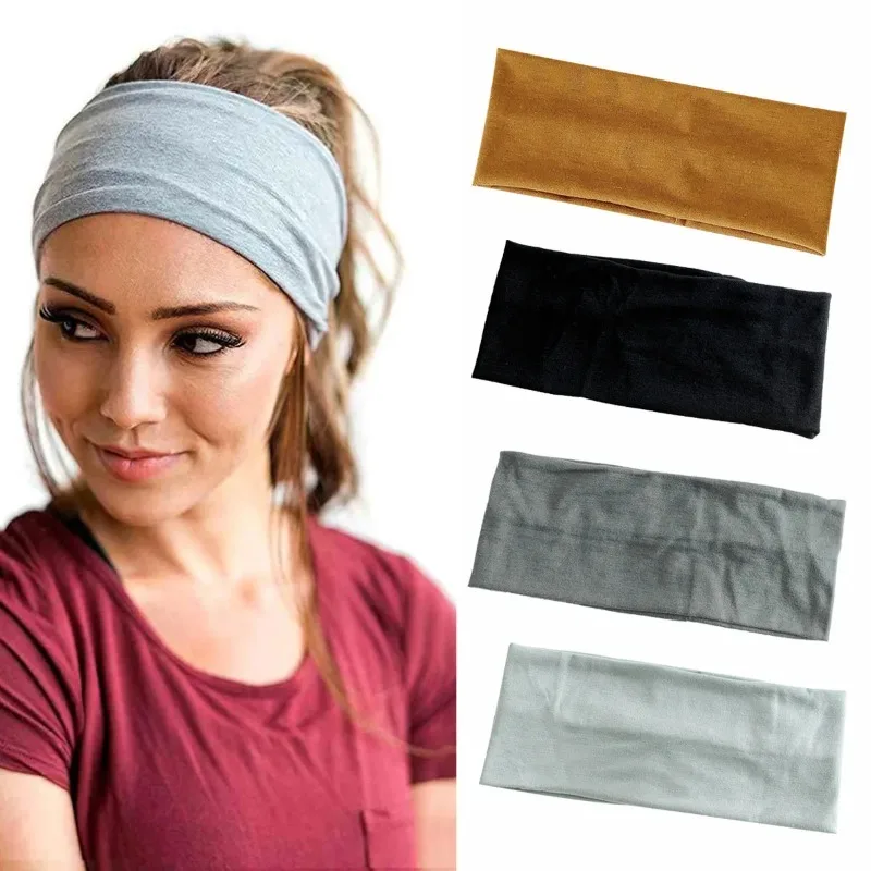 9CM Extra Wide Sports Yoga Headbands for Women Sweat-absorbing High Elastic Hair Bands Cotton Headband Makeup Hair Accessories